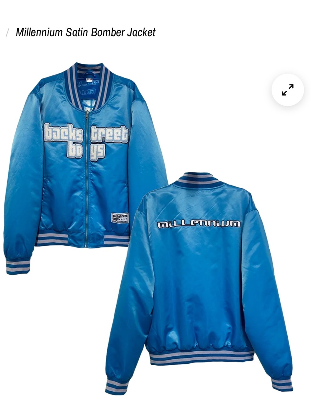 Backstreet Boys BSB Millennium Sphere Las Vegas Satin Bomber Jacket - Blue